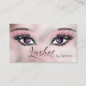 Carte De Visite Pastel Rose Parties scintillant Lashes Extension A (Devant)