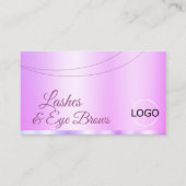 Carte De Visite Pastel rose violet glamour avec logo élégant (Devant)