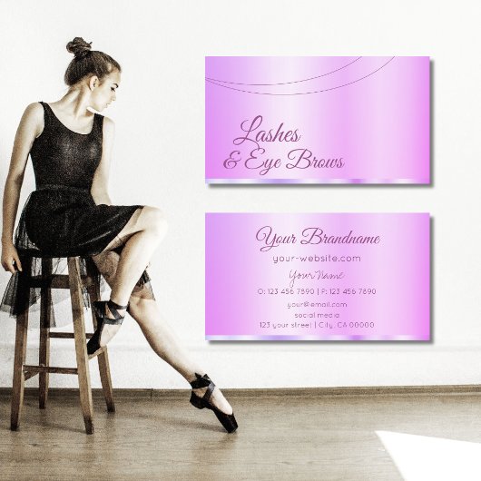 Carte De Visite Pastel rose violet glamoureux Professionnel Simple