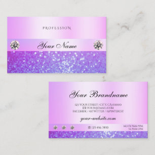 Carte De Visite Pastel Rose Violet Parties scintillant Bijoux Diam
