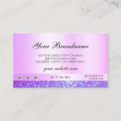 Carte De Visite Pastel Rose Violet Parties scintillant Bijoux Diam (Dos)