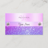 Carte De Visite Pastel Rose Violet Parties scintillant Bijoux Mono (Devant)