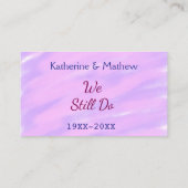 Carte De Visite Pastel rose violet Vow renouvellement anniversaire (Dos)