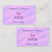 Carte De Visite Pastel rose violet Vow renouvellement anniversaire (Devant / Derrière)