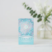 Carte De Visite Pastel Snowflake Mandala (Debout devant)