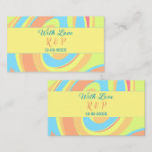 CARTE DE VISITE PASTEL SWIRL RETRO AJOUTER LE NOM LETTRE DATE BO M (Devant / Derrière)