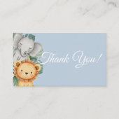 Carte De Visite Pastel Tropical Safari Animals thank you card (Devant)