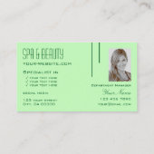 Carte De Visite Pastel Vert clair avec logo et photo professionnel (Dos)