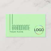 Carte De Visite Pastel Vert clair avec logo et photo professionnel (Devant)