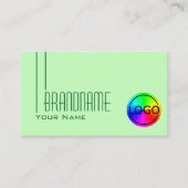 Carte De Visite Pastel Vert clair avec logo professionnel moderne (Devant)