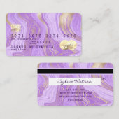 Carte De Visite pastel violet lavande marbre (Devant / Derrière)