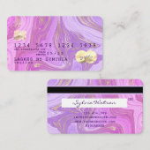 Carte De Visite pastel violet lavande marbre (Devant / Derrière)