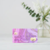 Carte De Visite pastel violet lavande marbre (Debout devant)