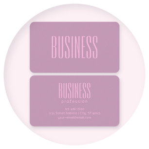 Carte De Visite Pastel Violet & Rose Clair Texte Moderne Éditabl
