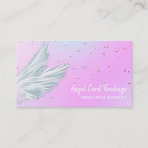 Carte De Visite *~* Pastel White Angel ailes étoile rose arc-en-c