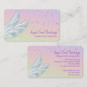 Carte De Visite *~* Pastel White Angel Wings Starry Rainbow (Devant / Derrière)