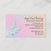 Carte De Visite *~* Pastel White Angel Wings Starry Rainbow (Dos)