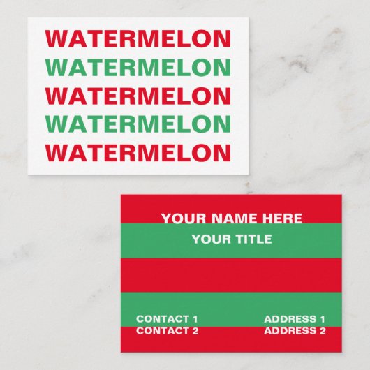 Carte De Visite Pastèque (Devant / Derrière)