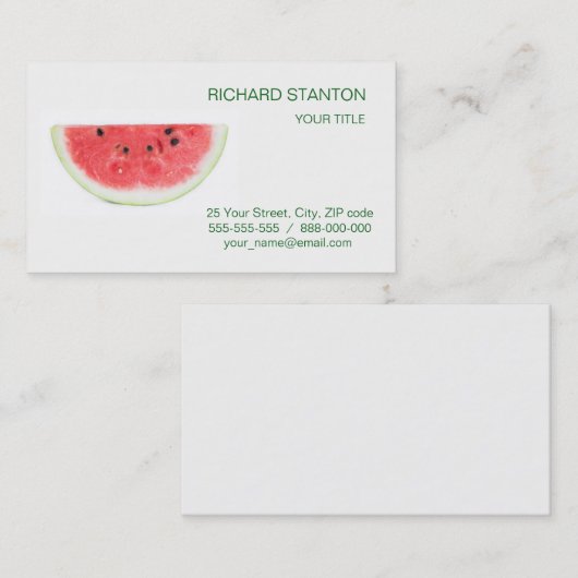 Carte De Visite Pastèque (Devant / Derrière)