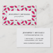 Carte De Visite Pastèque au néon sur le motif de graines (Devant / Derrière)