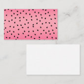 Carte De Visite Pastèque Graines Noires Vibes d'Été Rose Juteuse (Devant / Derrière)