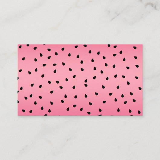 Carte De Visite Pastèque Graines Noires Vibes d'Été Rose Juteuse (Devant)