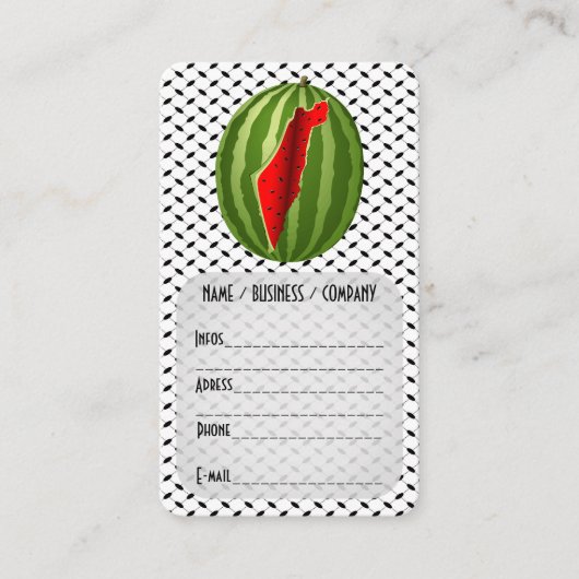 Carte De Visite Pastèque Palestine - Slice (Devant)