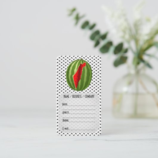 Carte De Visite Pastèque Palestine - Slice (Debout devant)