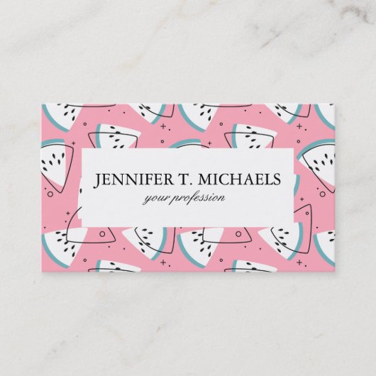 Carte De Visite Pastèques colorées d'aquarelle (Devant)