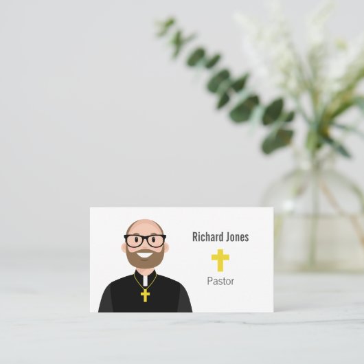 Carte de visite pasteur (Debout devant)