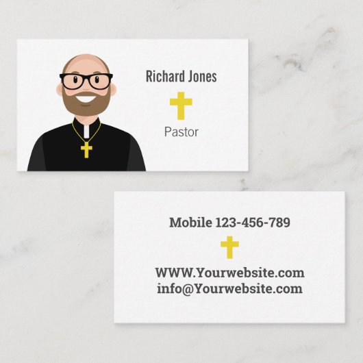 Carte de visite pasteur (Devant / Derrière)