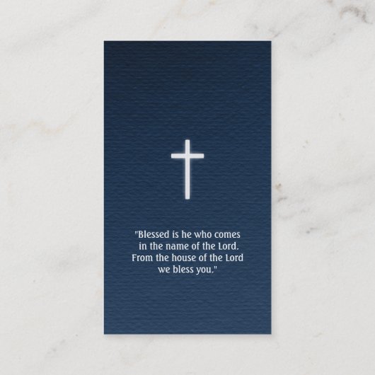 Carte De Visite Pasteur | Croix chrétienne (Dos)