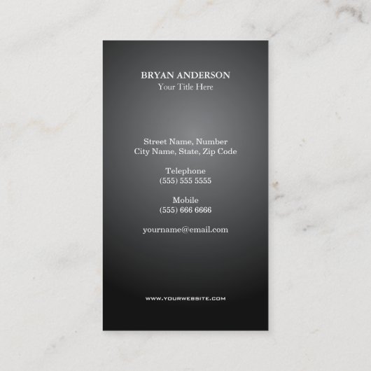 Carte De Visite Pasteur de l'église (Dos)