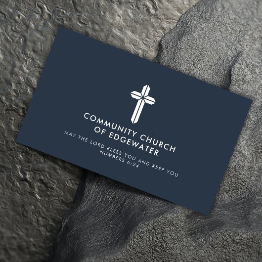 Carte De Visite Pasteur de l'église Code QR moderne Croix religieu