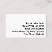 Carte De Visite Pasteur de l'église des trois croix blanches (Dos)