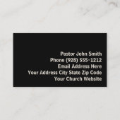 Carte De Visite Pasteur de l'église du lever de soleil blanc de la (Dos)