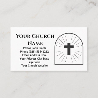 Carte De Visite Pasteur de l'église du logo de la Croix-Noire