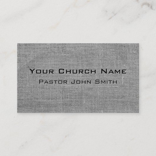 Carte De Visite Pasteur de l'église grise de charbon de Burlap (Devant)