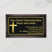 Carte De Visite Pasteur de l'église Grunge Black Gold (Devant)