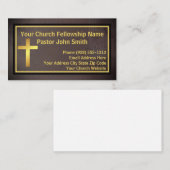 Carte De Visite Pasteur de l'église Grunge Gold (Devant / Derrière)