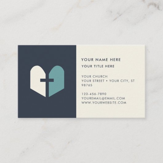 Carte De Visite Pasteur de l'église Minimal moderne Croix religieu (Devant)
