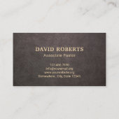 Carte De Visite Pasteur de l'Eglise Moderne Cuir Or Croix Sainte (Dos)