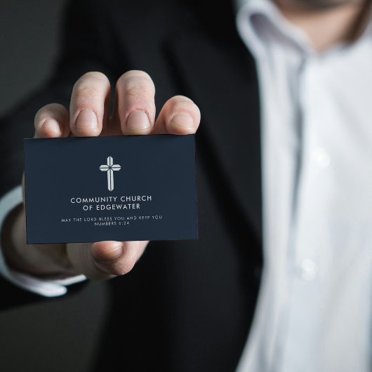 Carte De Visite Pasteur de l'église Moderne Minimal Croix religieu