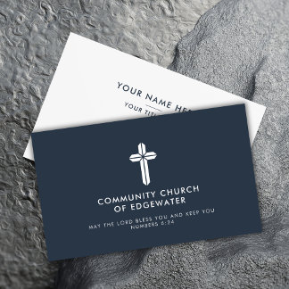 Carte De Visite Pasteur de l'église Moderne Minimal Croix religieu