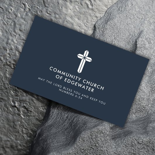 Carte De Visite Pasteur de l'église Moderne Minimal Croix religieu