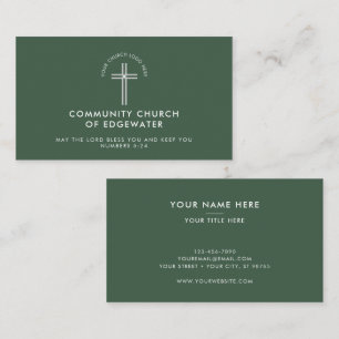 Carte De Visite Pasteur de l'église moderne minimaliste personnali