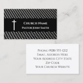 Carte De Visite Pasteur de l'église moderne noir blanc Motif chrét (Devant / Derrière)