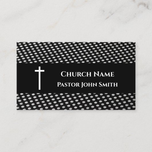 Carte De Visite Pasteur de l'église moderne noir blanc Motif chrét (Devant)