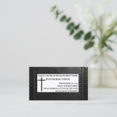 Carte De Visite Pasteur de l'église NOIR Cuir chrétien (Debout devant)