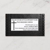 Carte De Visite Pasteur de l'église NOIR Cuir chrétien (Devant)
